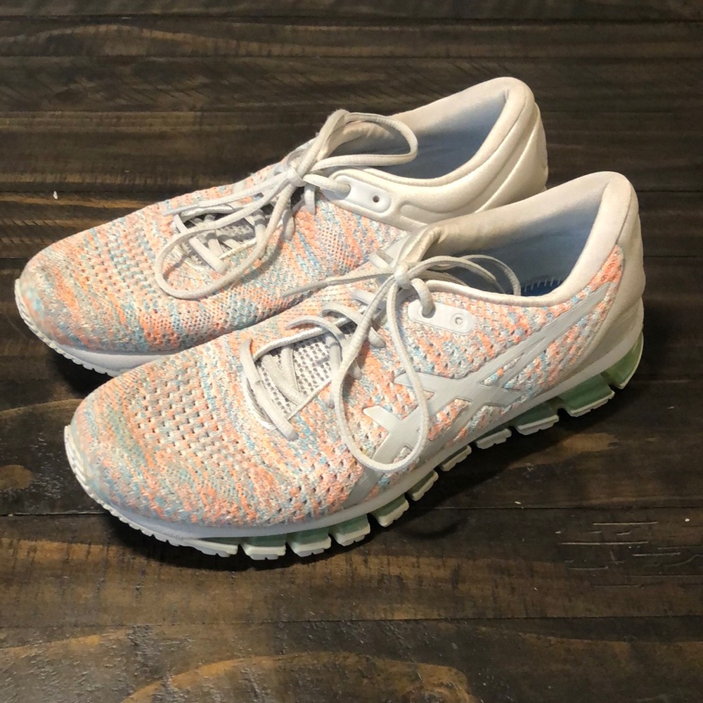 ASICS GEL QUANTUM 360 glacier grey/ orange pop/ Aruba blue womens 10